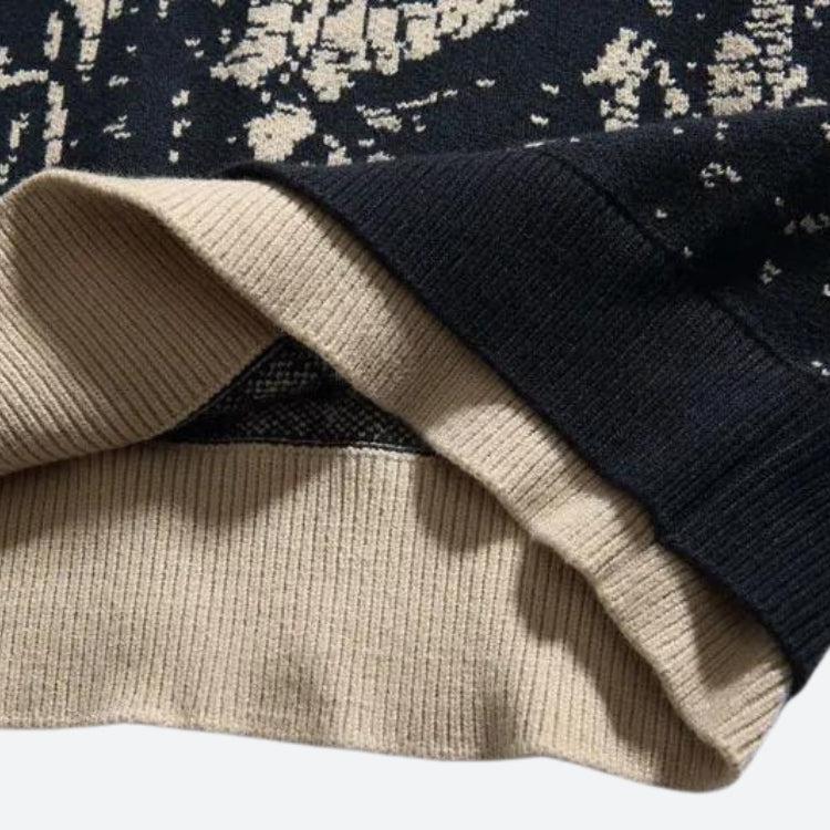 Men's Vintage Contrast-Colour Knit Sweater