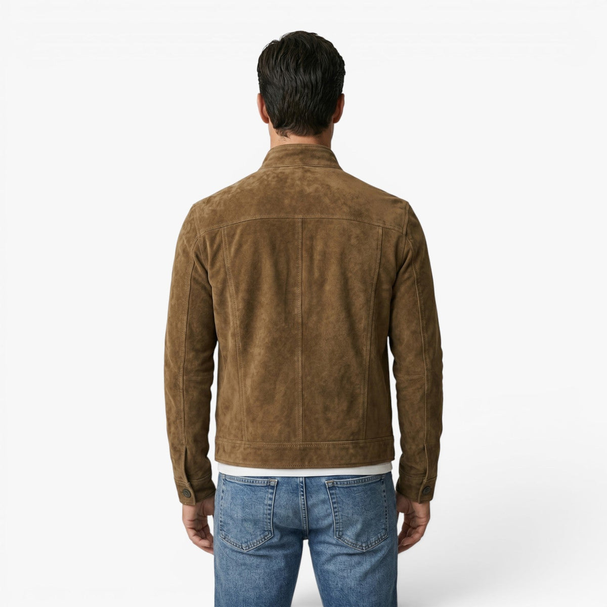 Men’s Vintage Suede-Effect Button Jacket