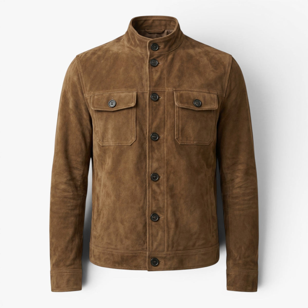 Men’s Vintage Suede-Effect Button Jacket
