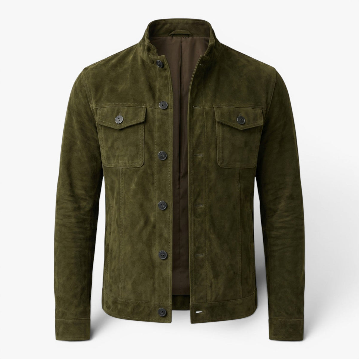 Men’s Vintage Suede-Effect Button Jacket
