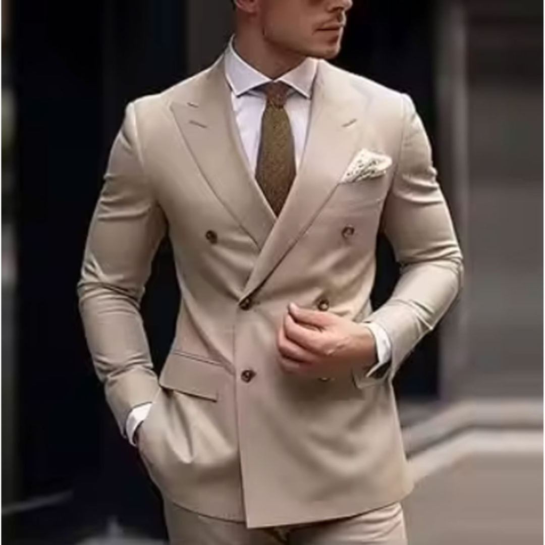 Men’s Double-Breasted 2-Piece Wedding Guest Suit