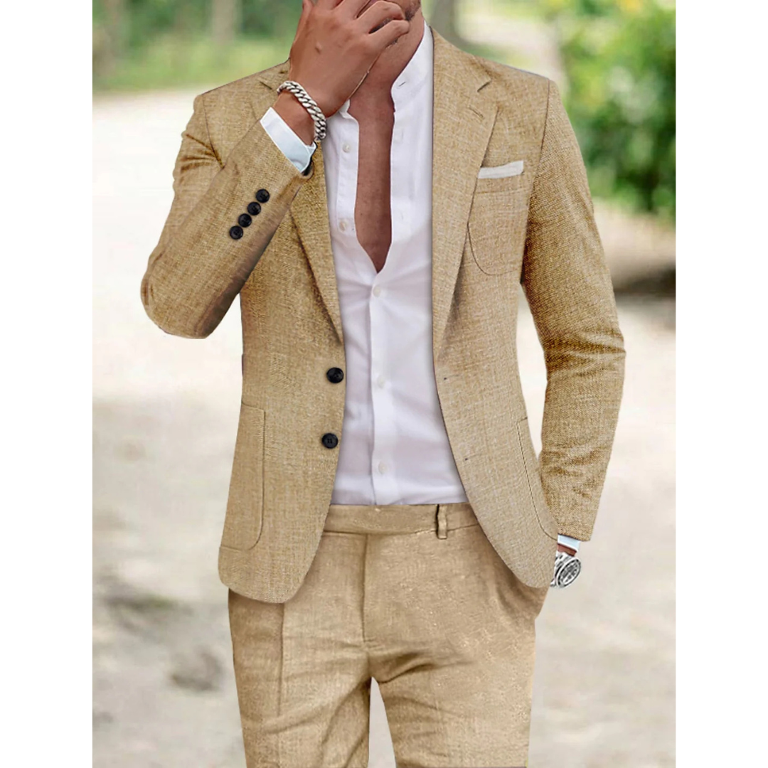 Men's Two-Piece Set Top and Trousers Wedding Guest Suit