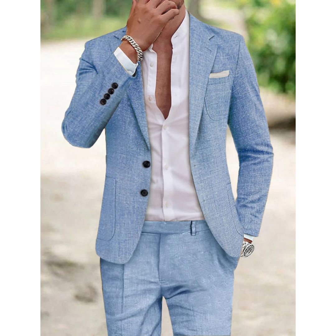 Men's Two-Piece Set Top and Trousers Wedding Guest Suit