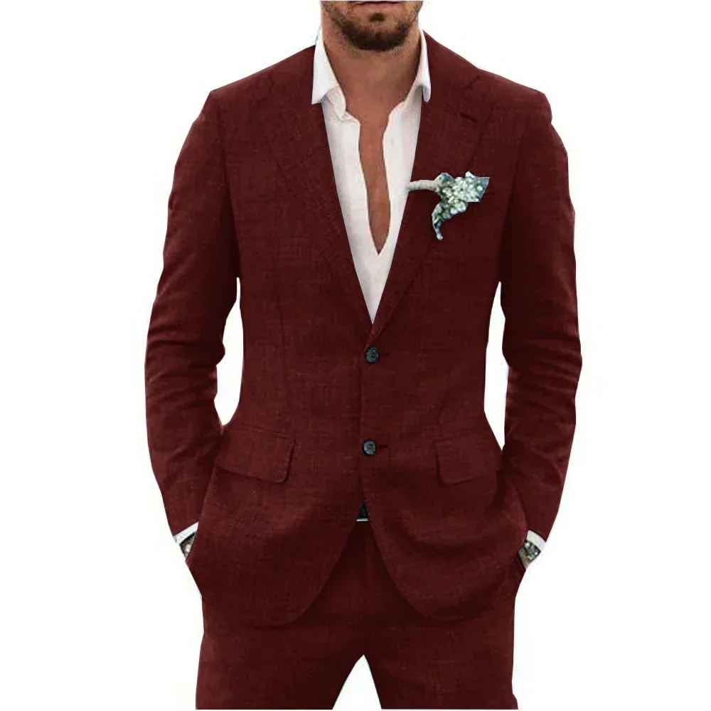 Men's Two-Piece Wedding Guest Suit for Modern Formal Events