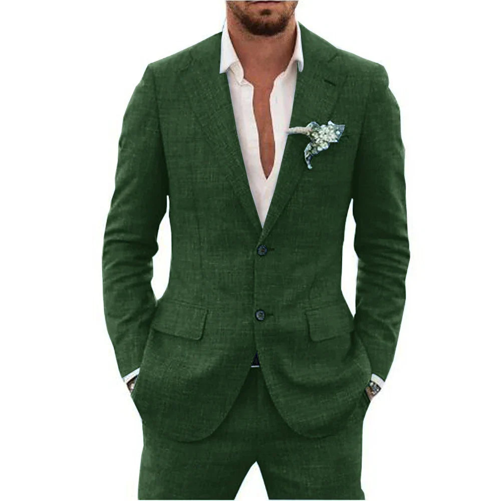 Men's Two-Piece Wedding Guest Suit for Modern Formal Events
