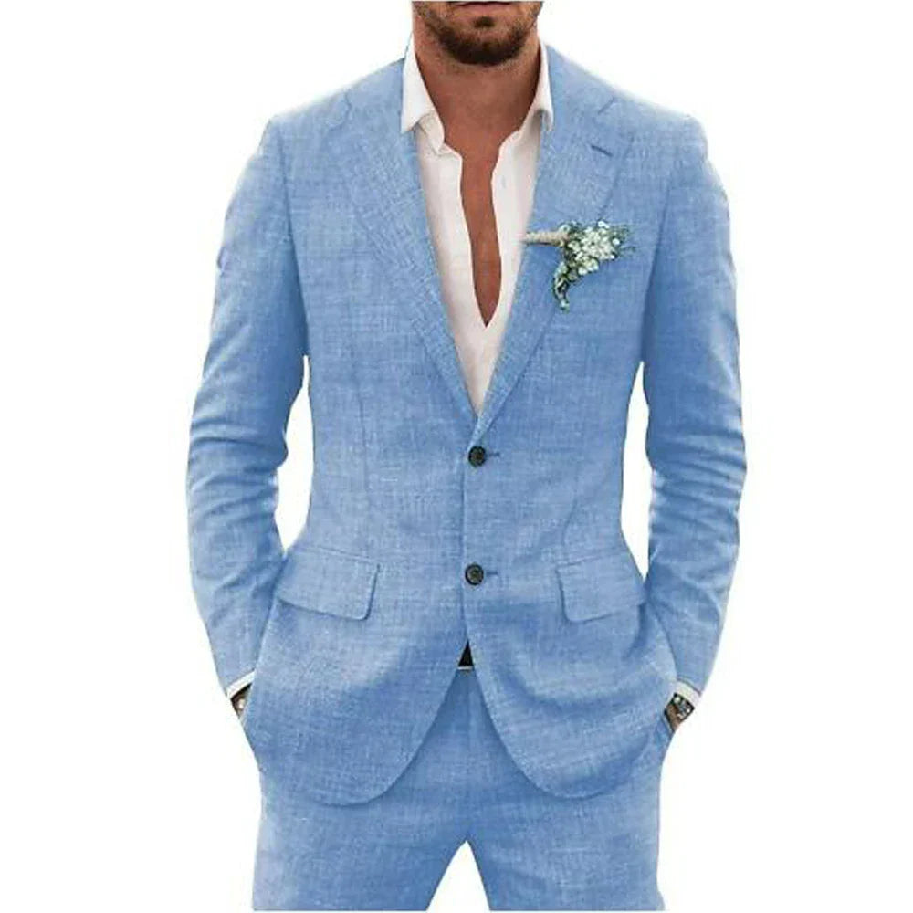 Men's Two-Piece Wedding Guest Suit for Modern Formal Events