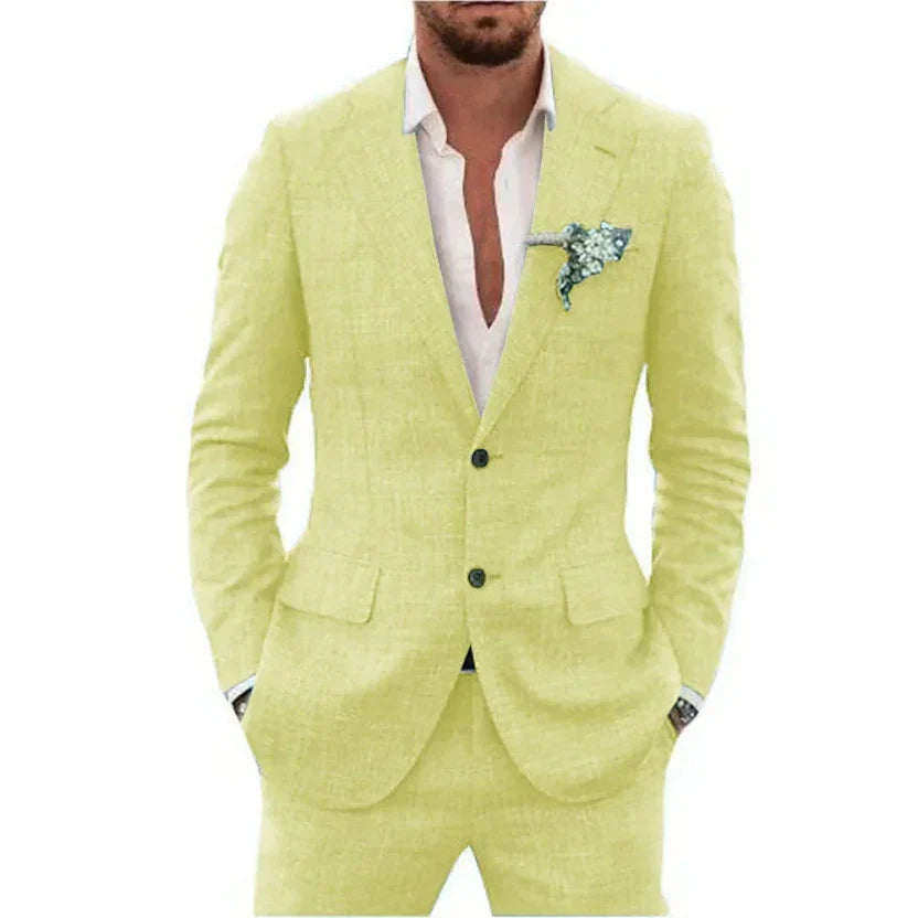 Men's Two-Piece Wedding Guest Suit for Modern Formal Events