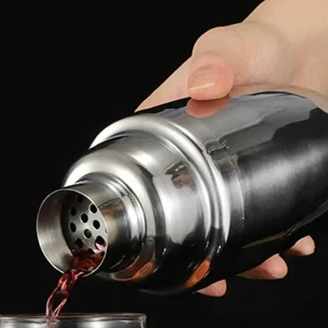 Metal Bartending Kit with Wooden Stand