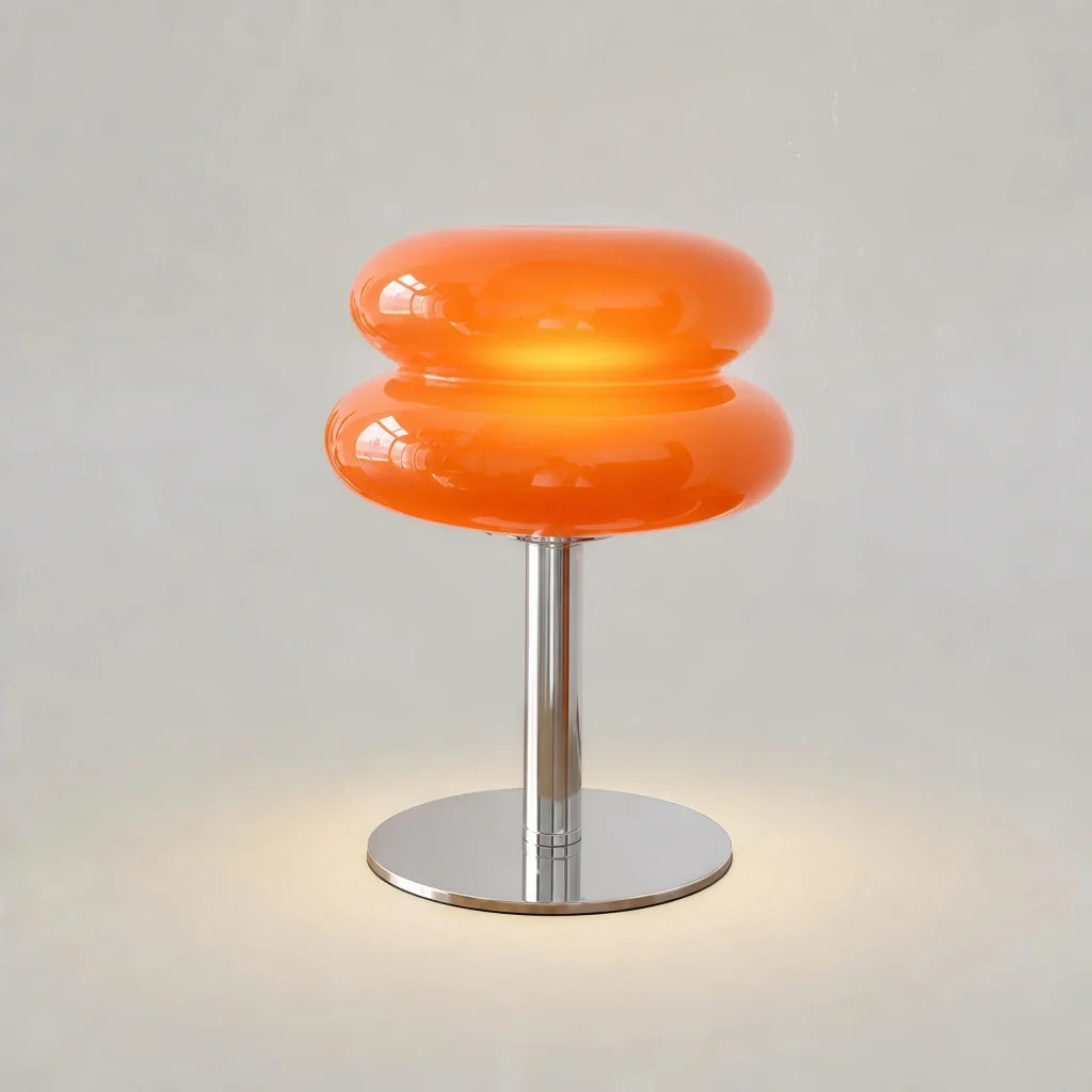 Minimalist Glass Table Lamp with White Glass Shade