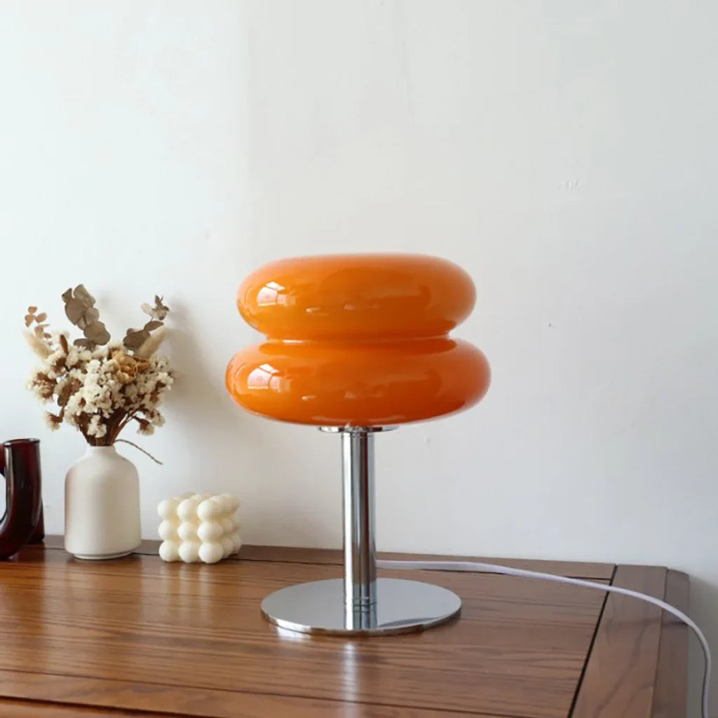 Minimalist Glass Table Lamp with White Glass Shade