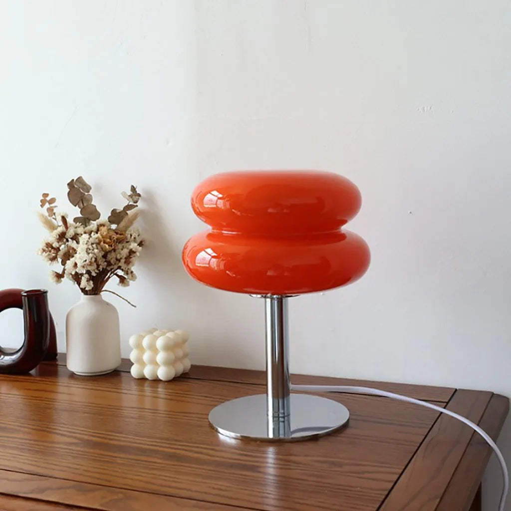 Minimalist Glass Table Lamp with White Glass Shade