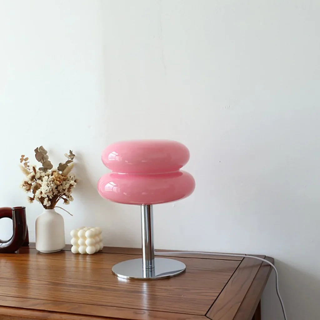 Minimalist Glass Table Lamp with White Glass Shade