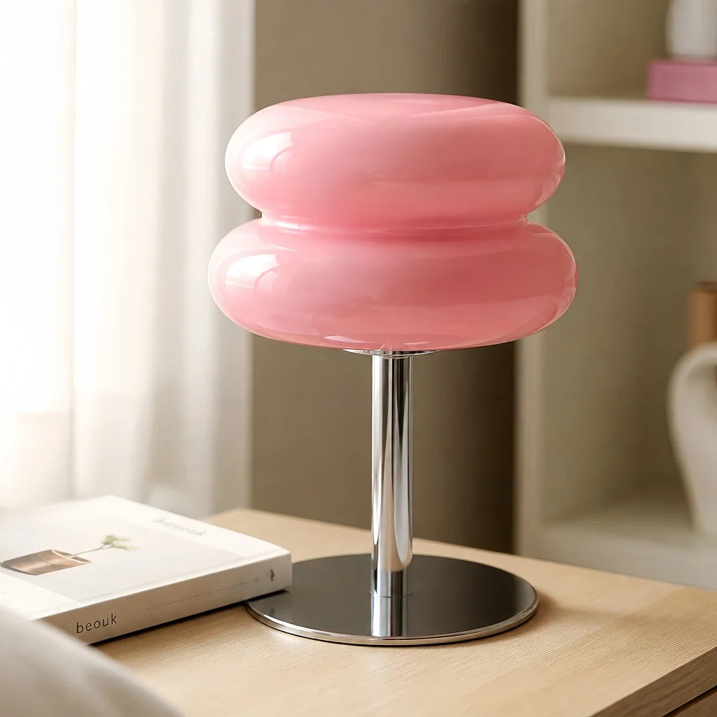 Minimalist Glass Table Lamp with White Glass Shade