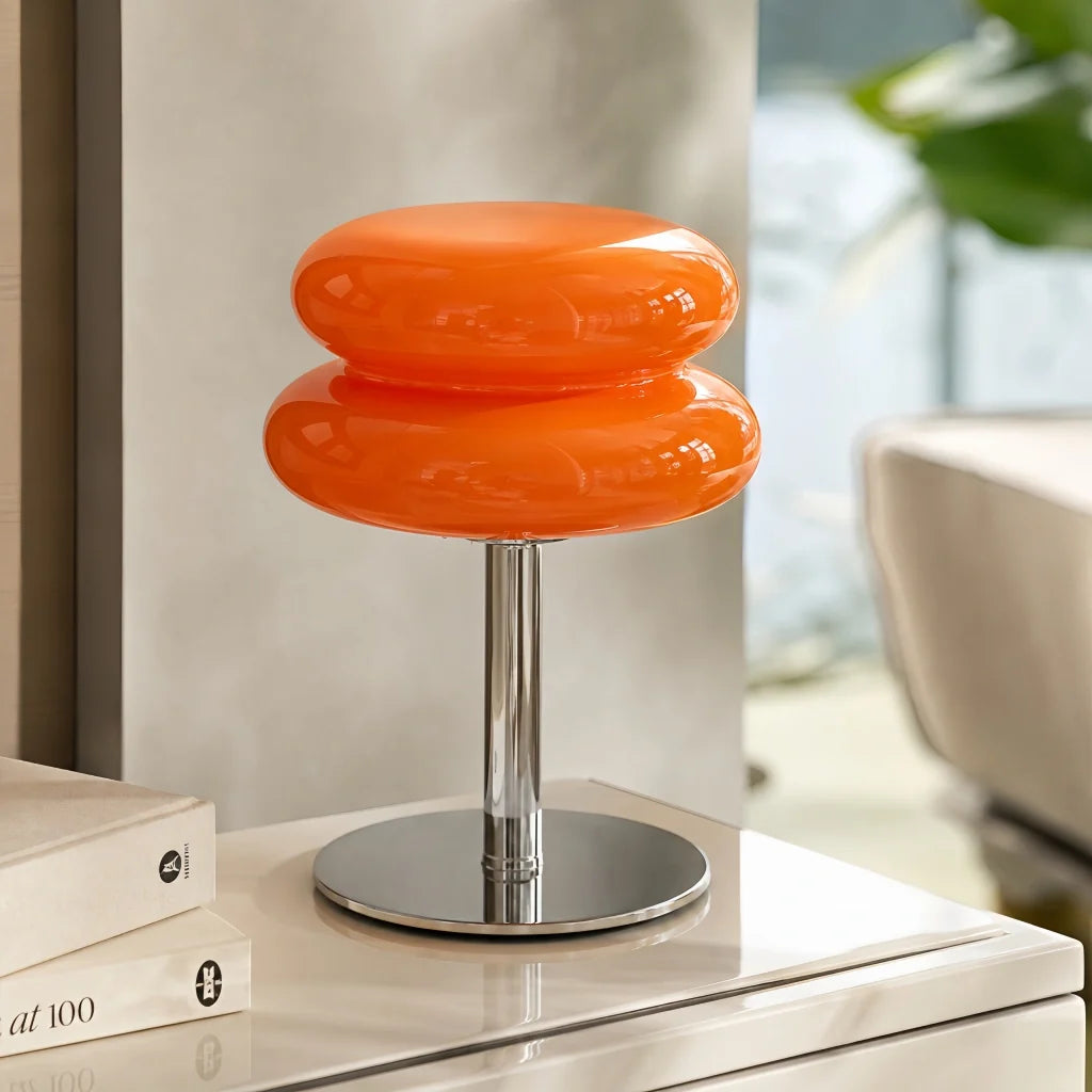 Minimalist Glass Table Lamp with White Glass Shade