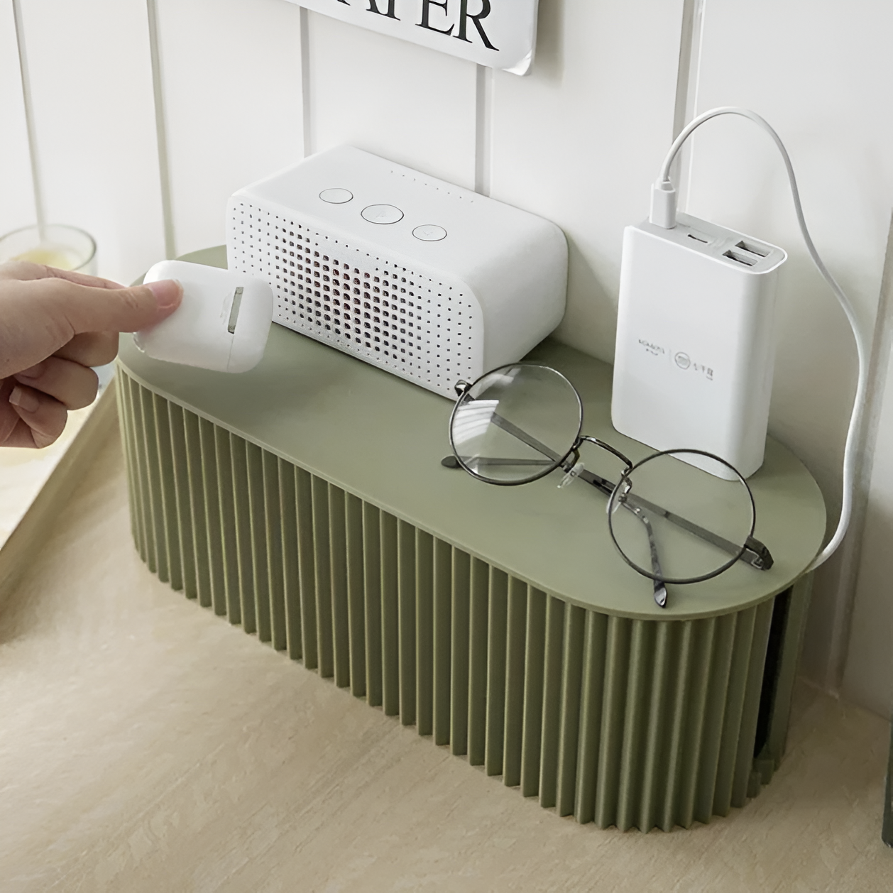 Minimalist Cable Management Box – Plastic Cable Organizer for Chargers and Power Strips