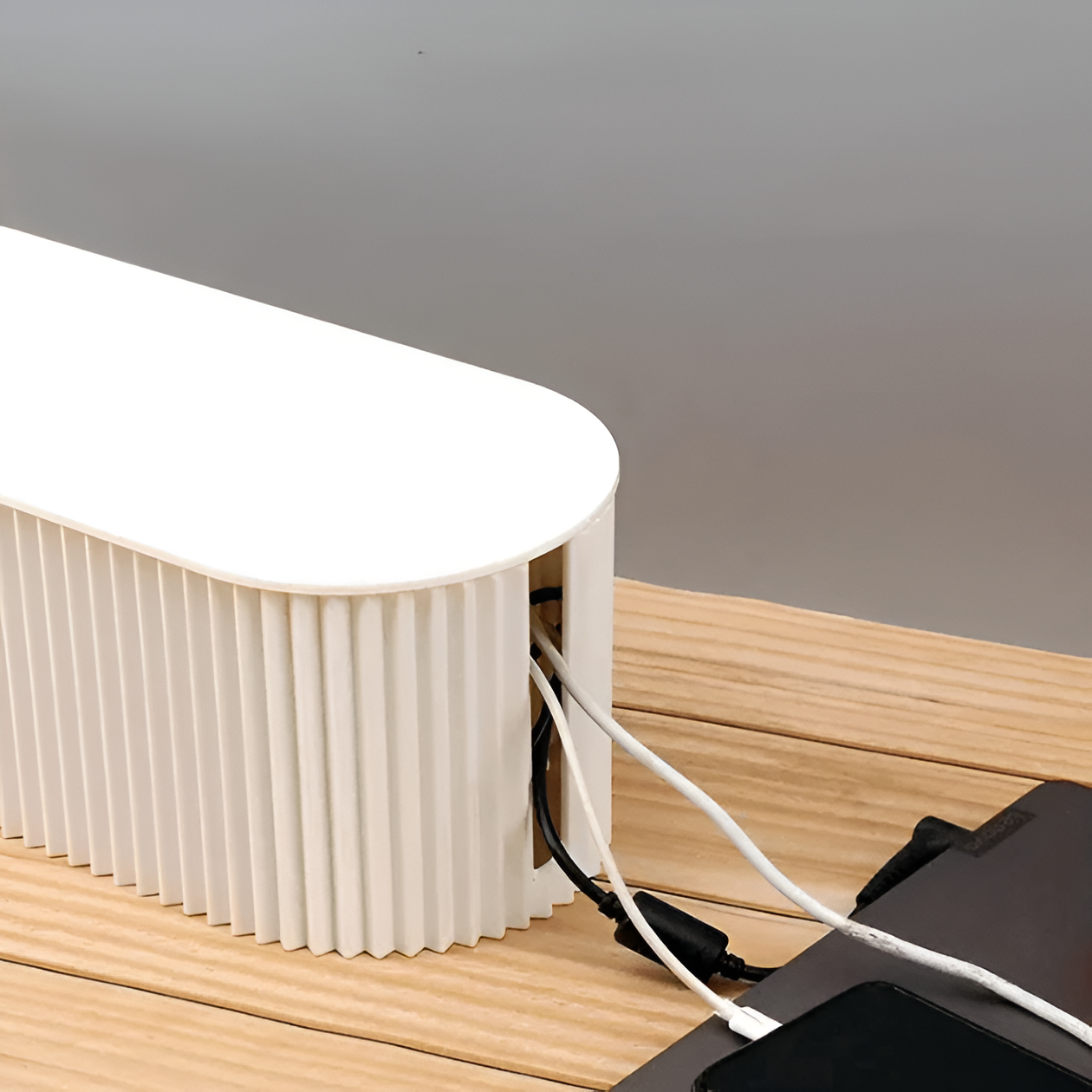 Minimalist Cable Management Box – Plastic Cable Organizer for Chargers and Power Strips