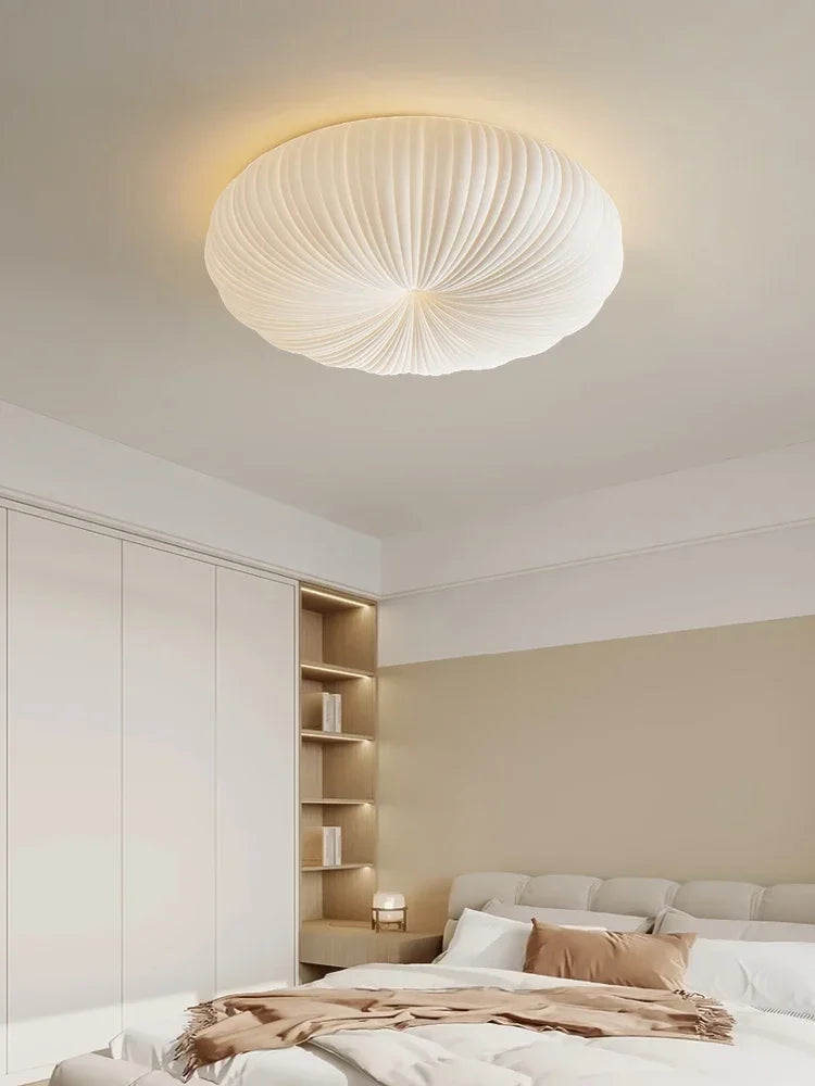 Minimalist Shell-Inspired Ceiling Light with Organic Japandi Design