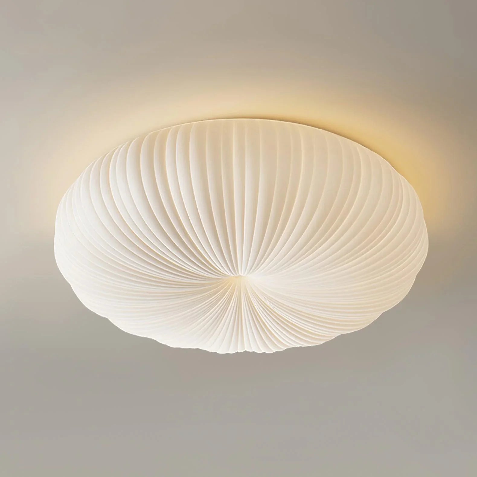 Minimalist Shell-Inspired Ceiling Light with Organic Japandi Design