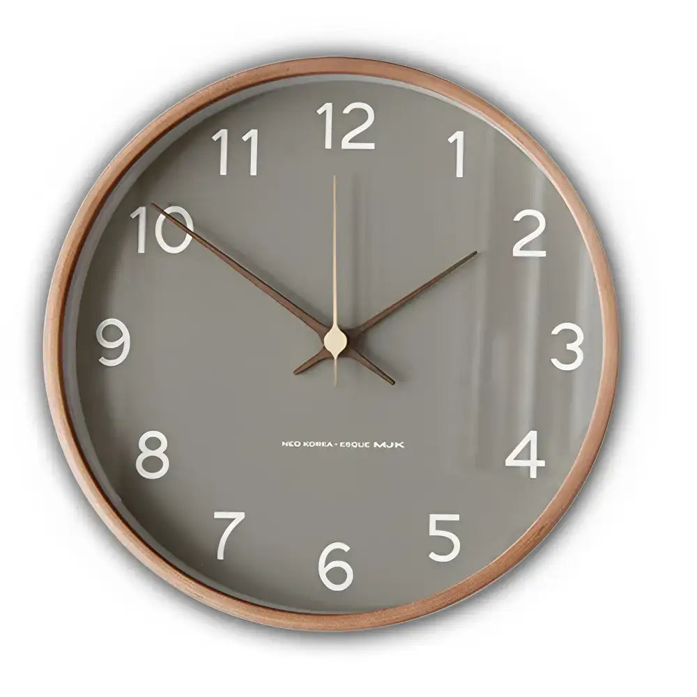 Modern Scandinavian Wooden Wall Clock with Silent Quartz Movement