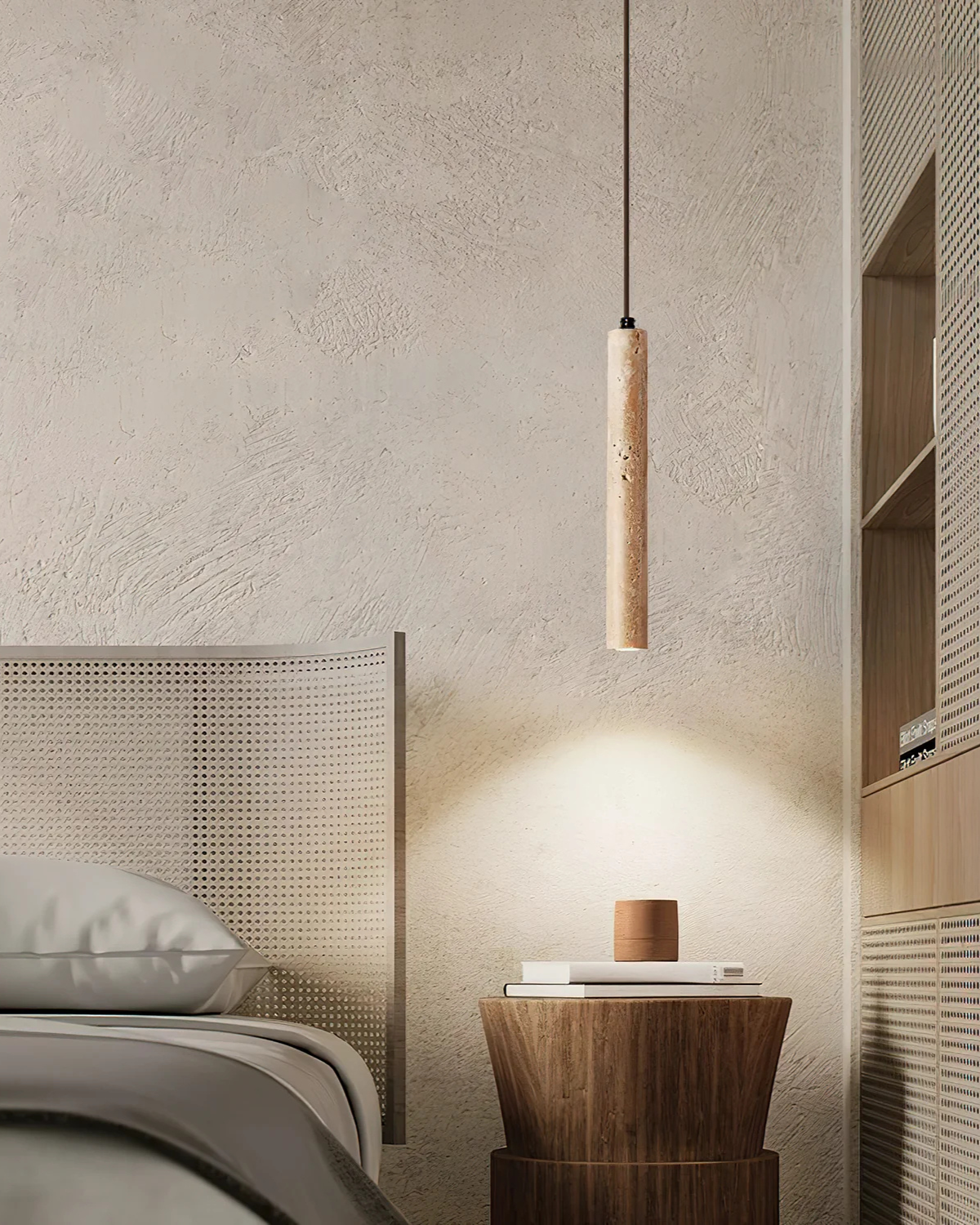 Minimalist Travertine LED Ceiling Light