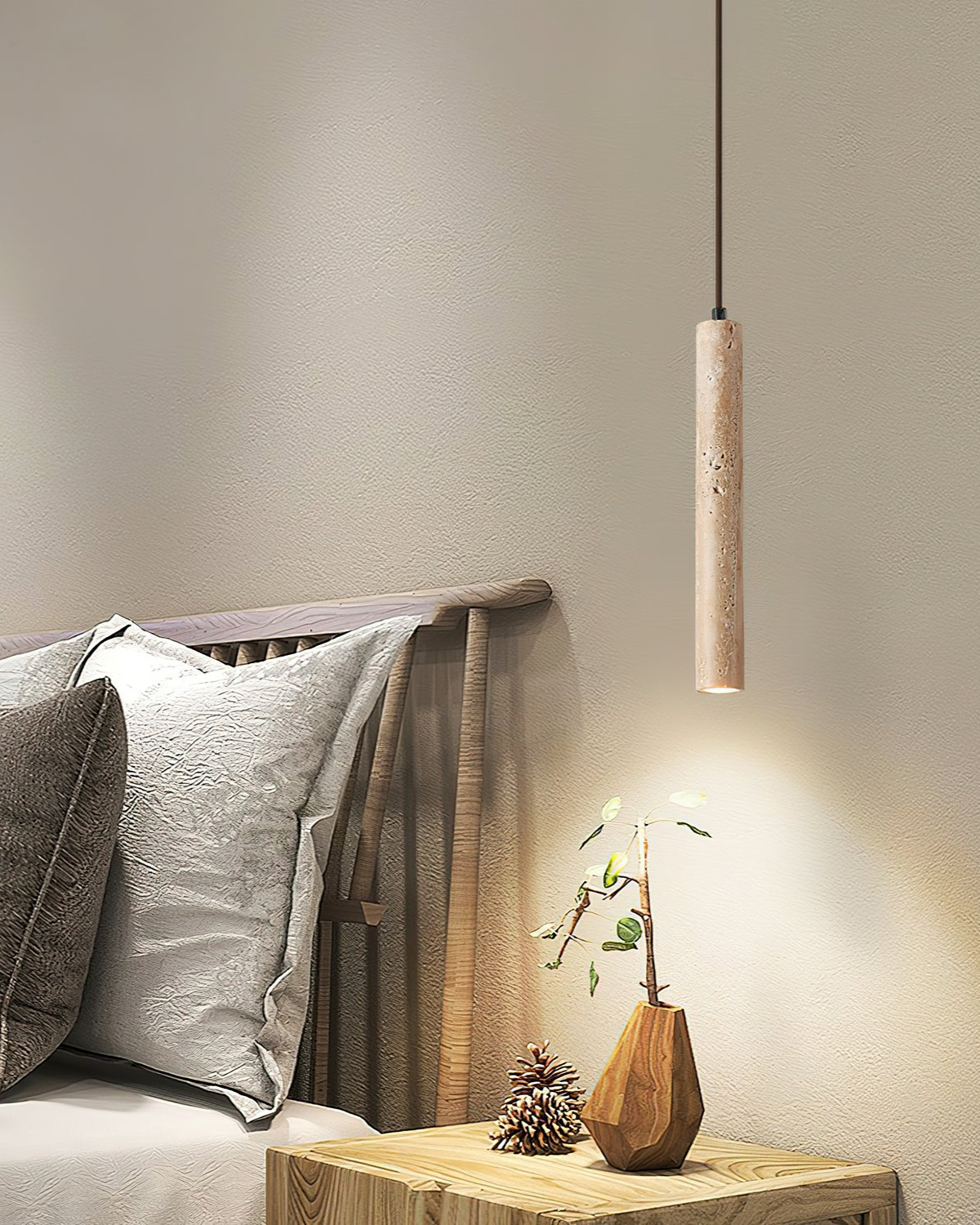 Minimalist Travertine LED Ceiling Light