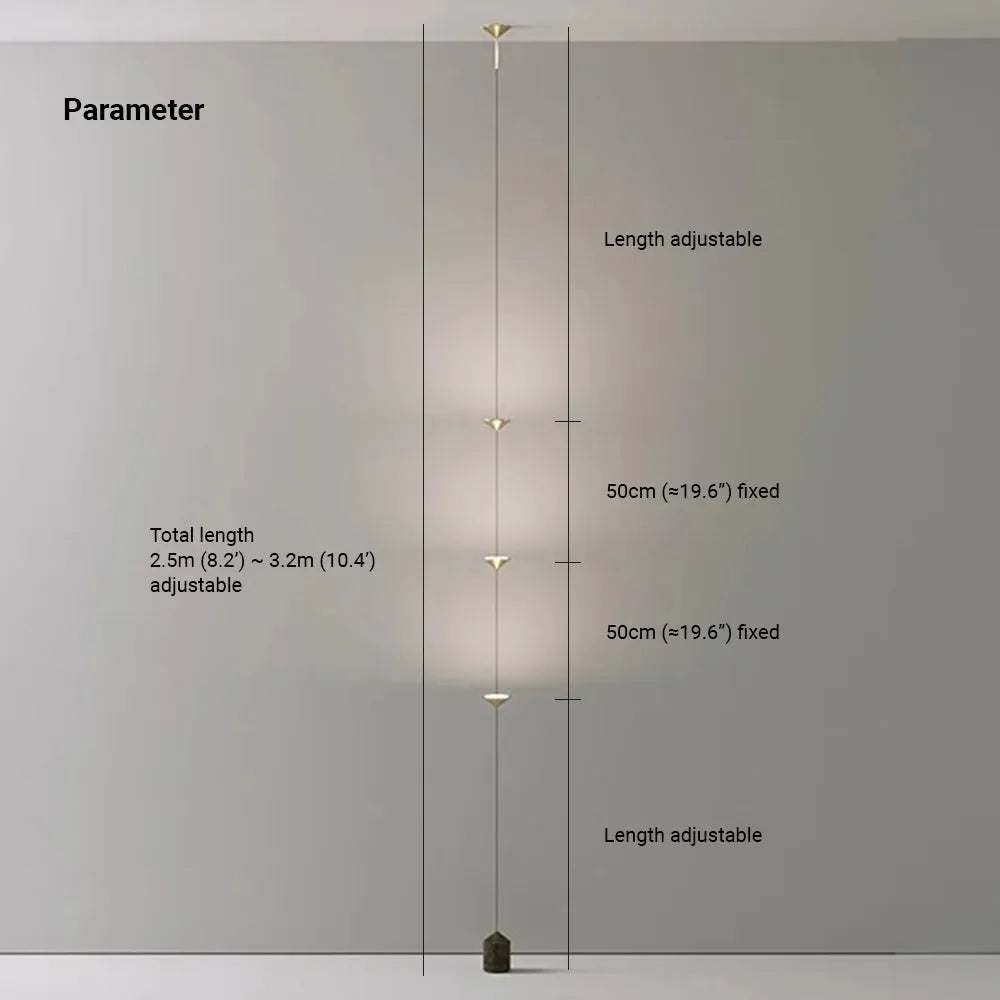 Modern Black Floor Lamp – Minimalist Linear Standing Lamp with 3 LED Bulbs for Living Room and Bedroom