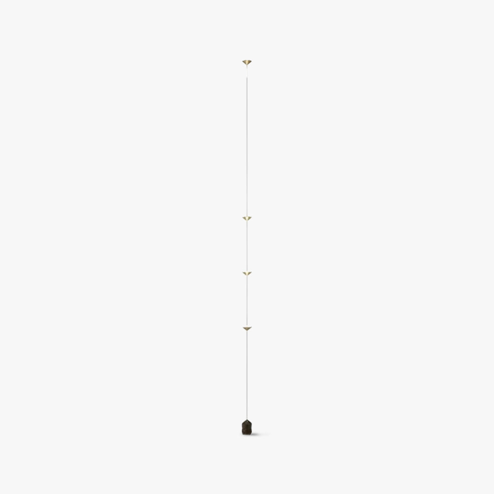 Modern Black Floor Lamp – Minimalist Linear Standing Lamp with 3 LED Bulbs for Living Room and Bedroom