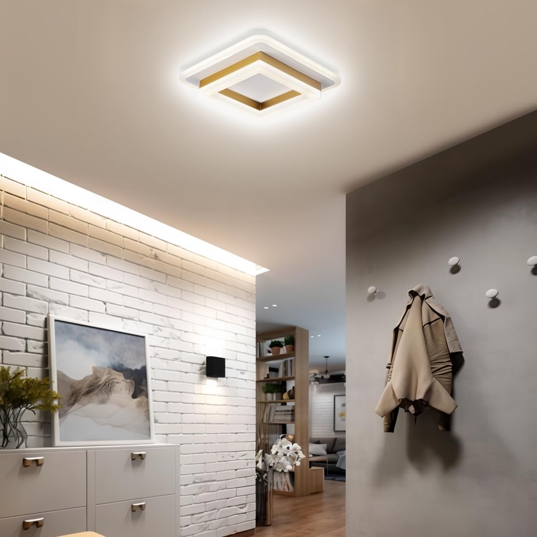 Modern Geometric Square LED Ceiling Lamp
