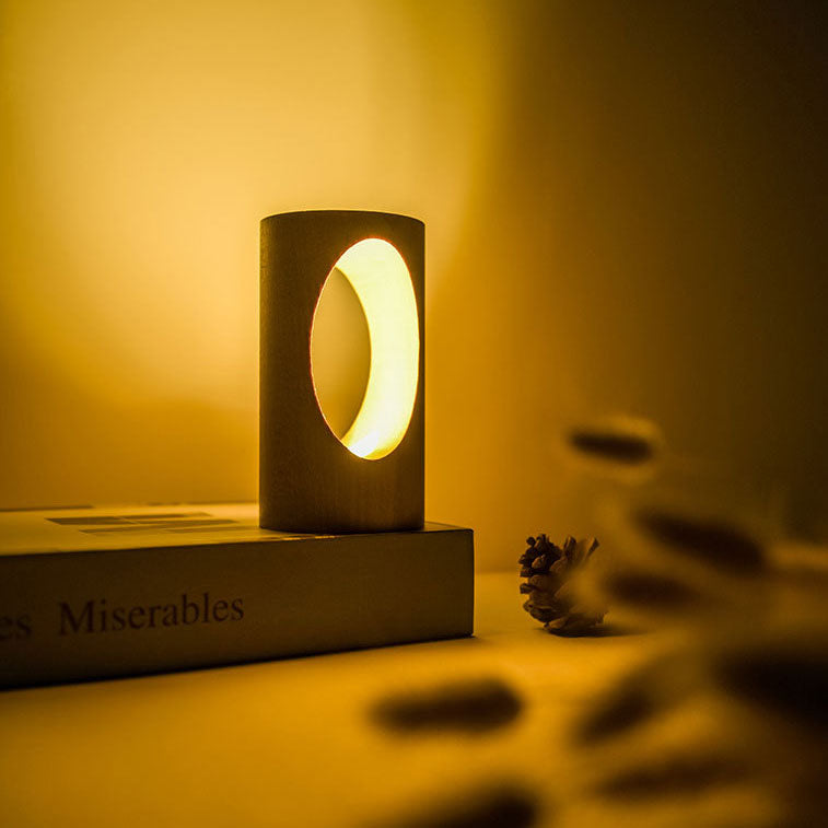 Modern Minimalist Wooden LED Night Light Desk Lamp
