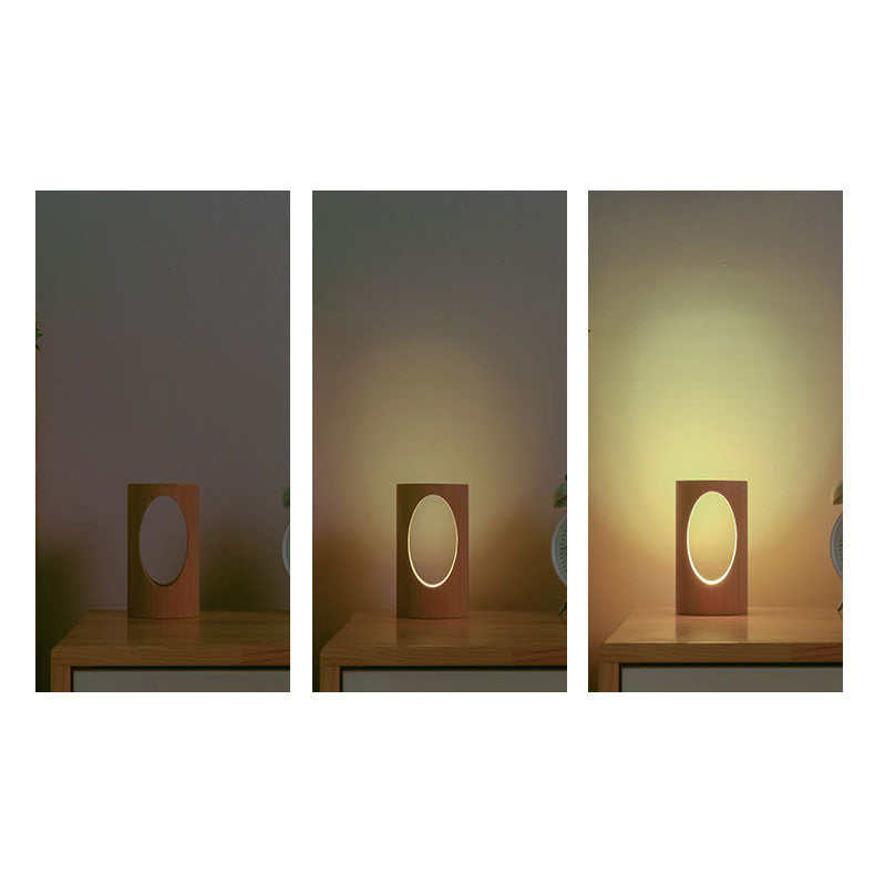 Modern Minimalist Wooden LED Night Light Desk Lamp