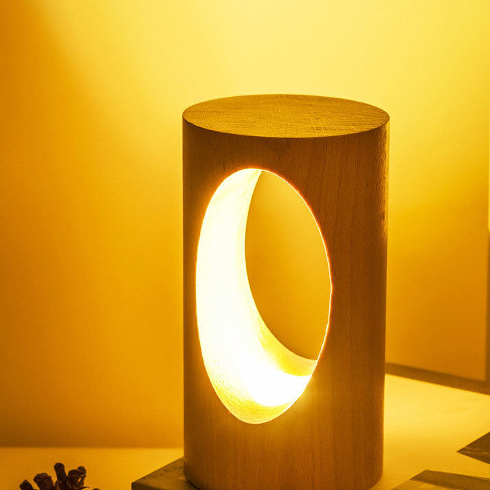 Modern Minimalist Wooden LED Night Light Desk Lamp