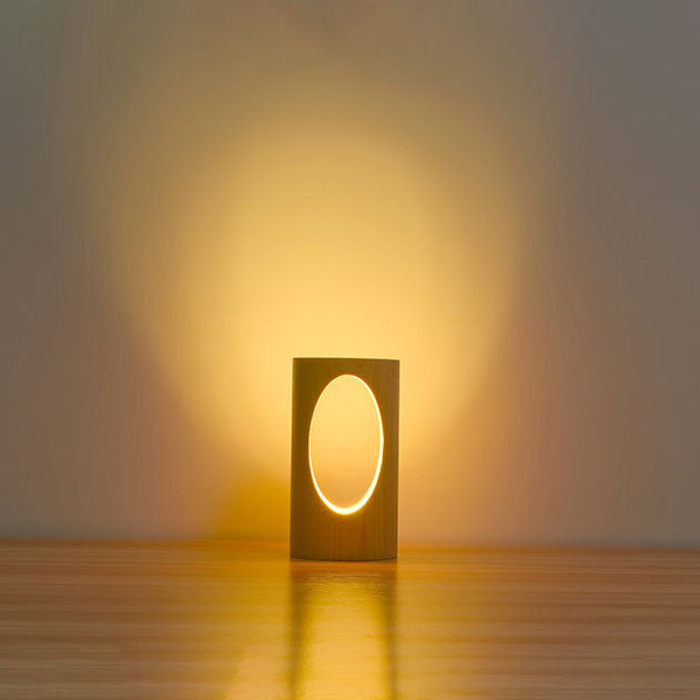 Modern Minimalist Wooden LED Night Light Desk Lamp