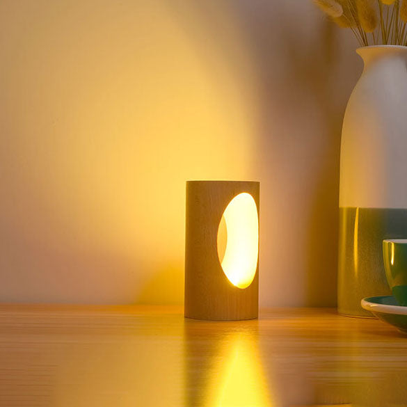 Modern Minimalist Wooden LED Night Light Desk Lamp