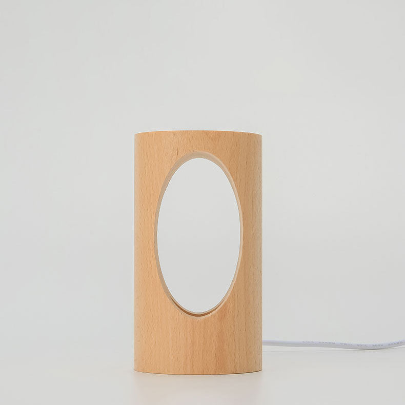 Modern Minimalist Wooden LED Night Light Desk Lamp