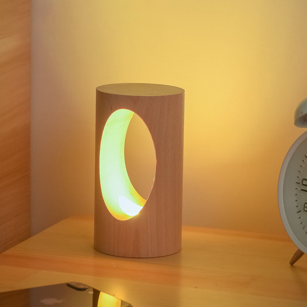Modern Minimalist Wooden LED Night Light Desk Lamp