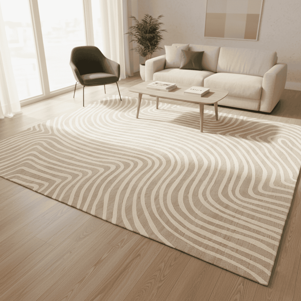 Modern Washable Carpet with Textured Surface and Timeless Design