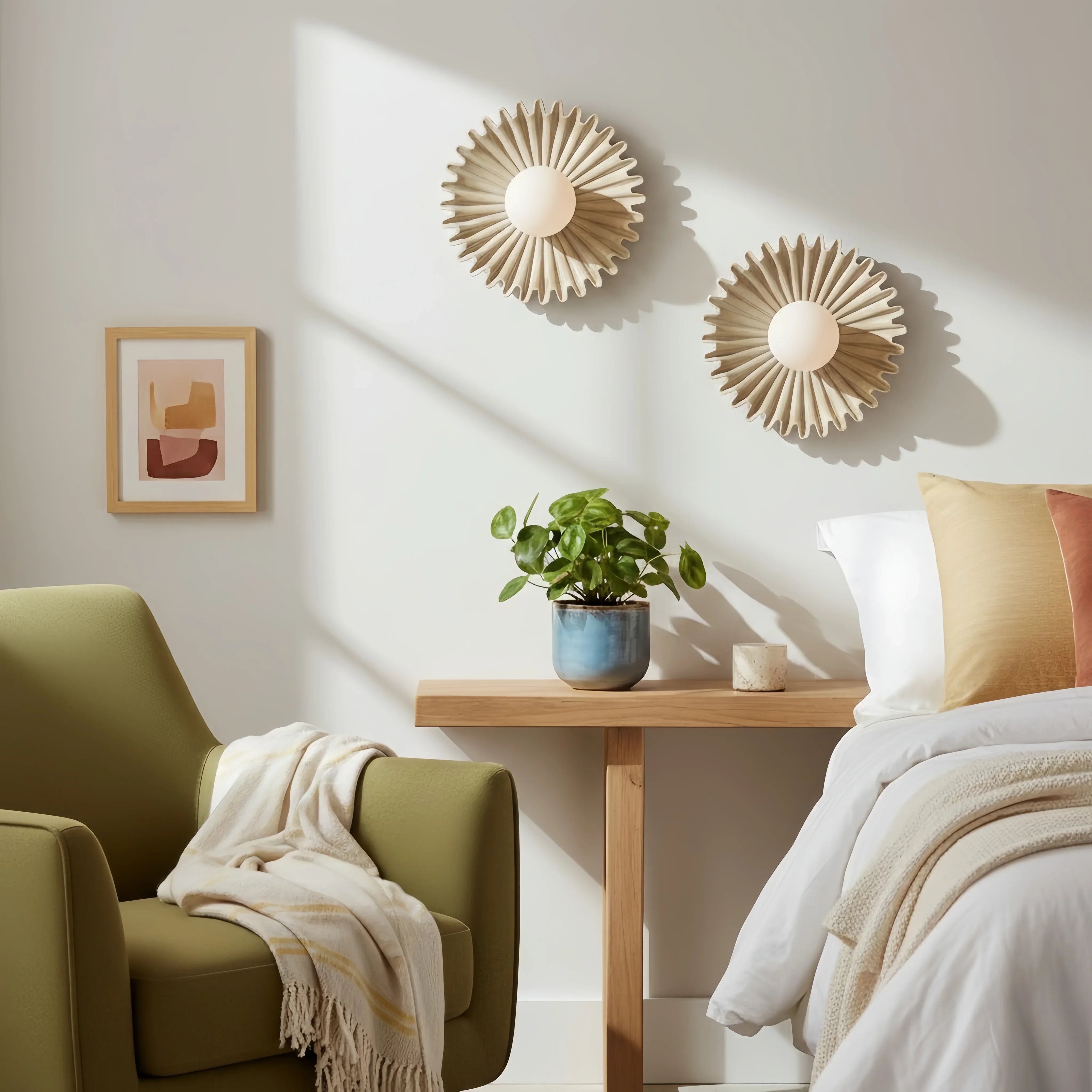 Modern Ceramic Flower Wall Light with Warm LED Glow