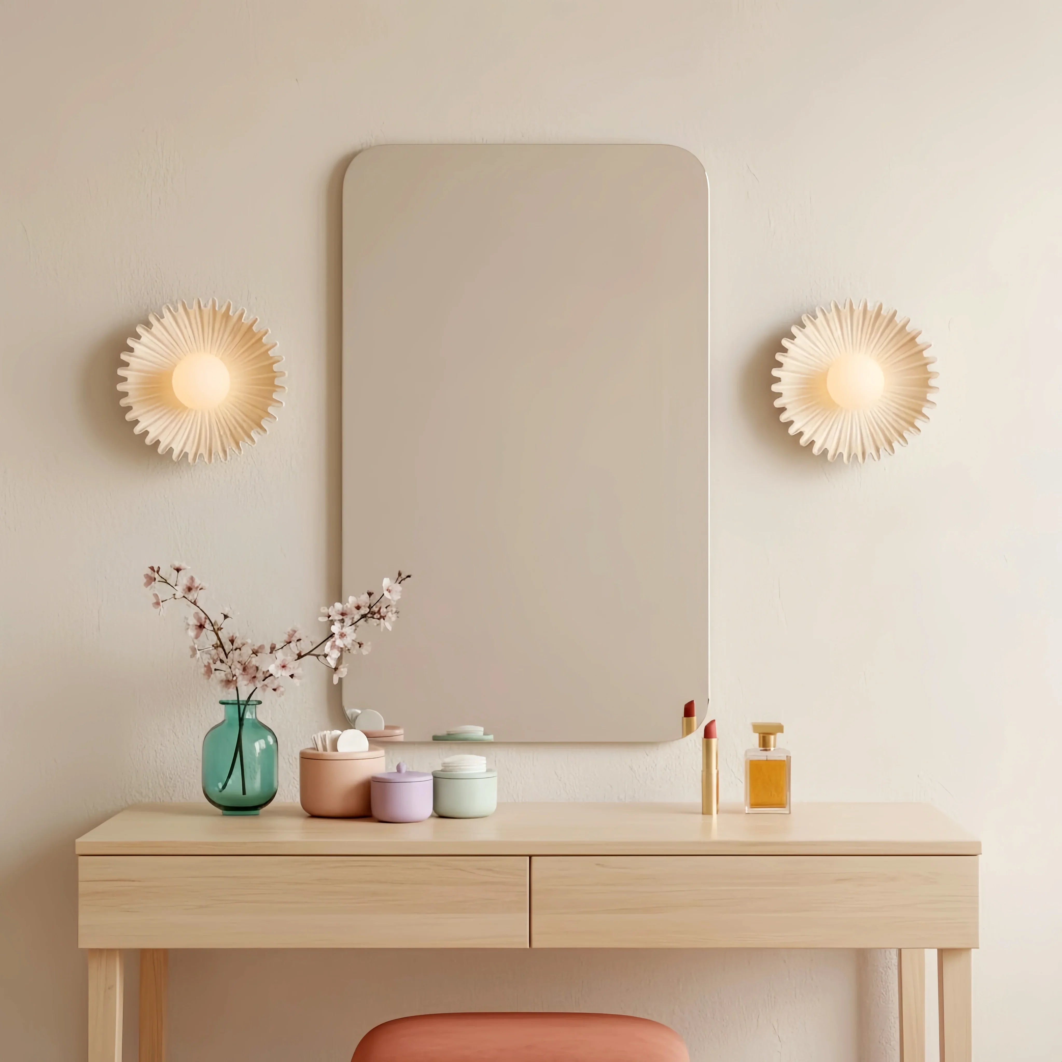 Modern Ceramic Flower Wall Light with Warm LED Glow