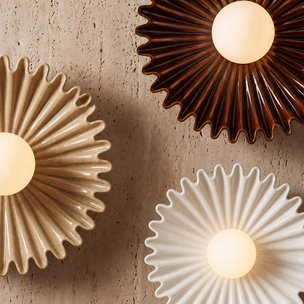 Modern Ceramic Flower Wall Light with Warm LED Glow