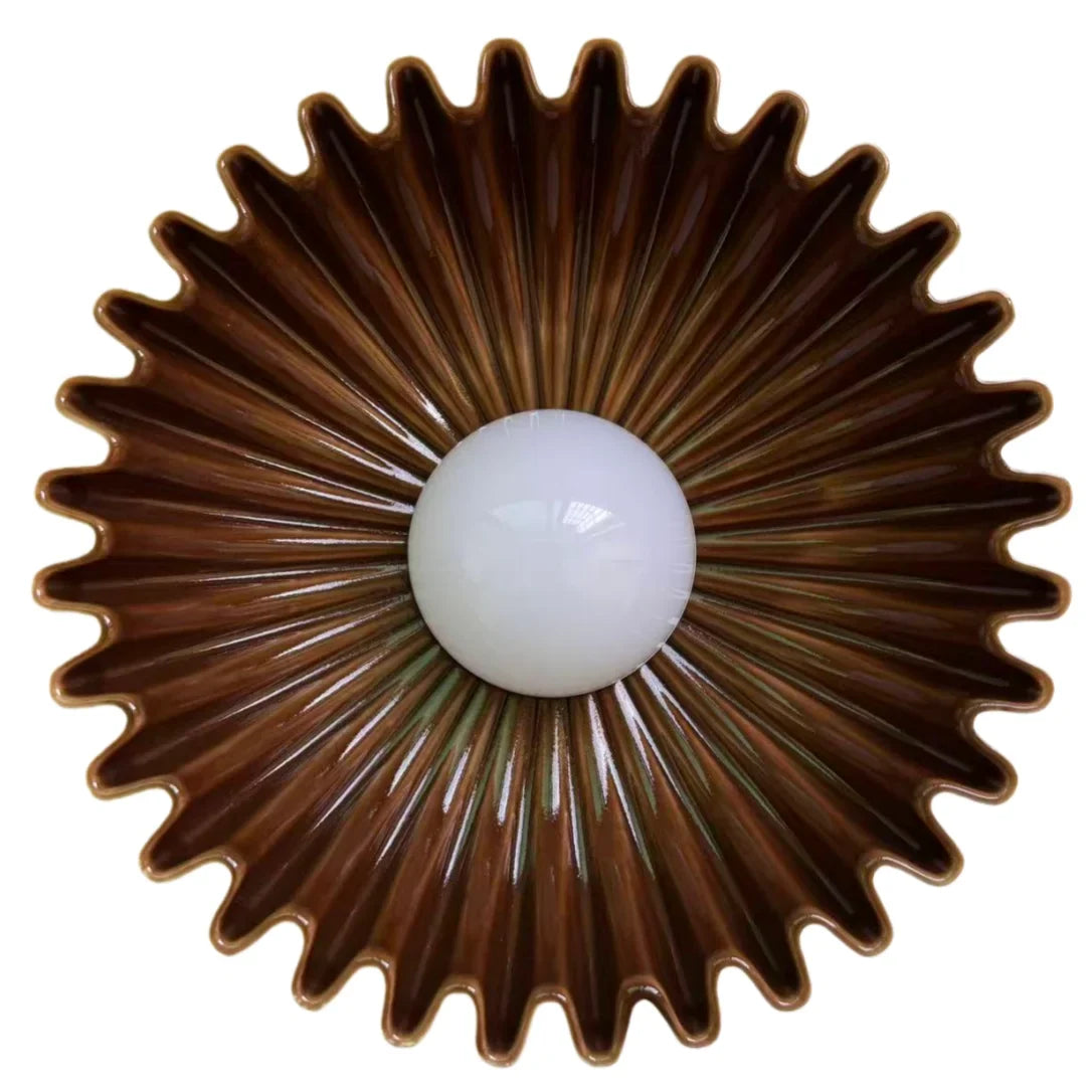 Modern Ceramic Flower Wall Light with Warm LED Glow