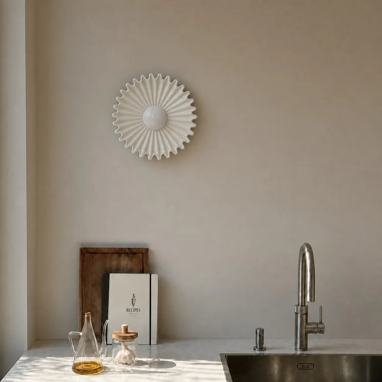 Modern Ceramic Flower Wall Light with Warm LED Glow