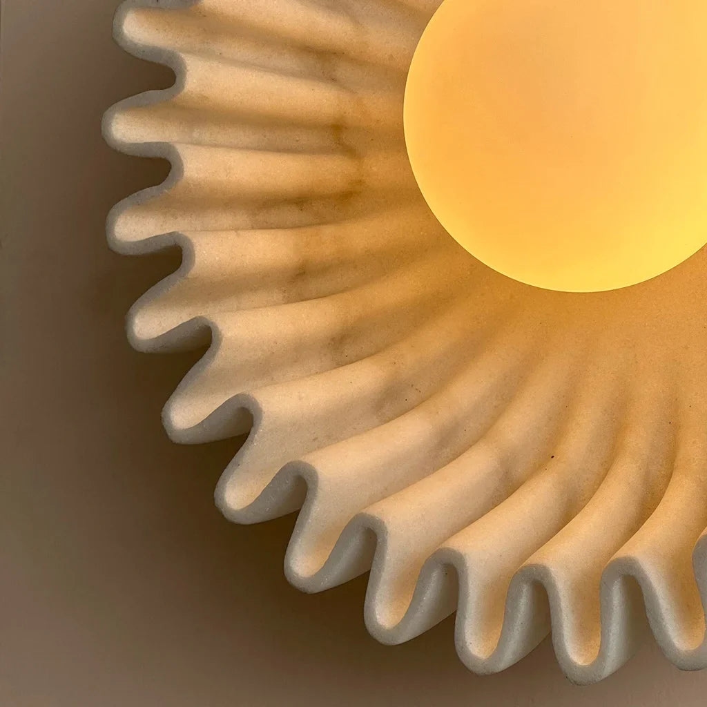 Modern Ceramic Flower Wall Light with Warm LED Glow