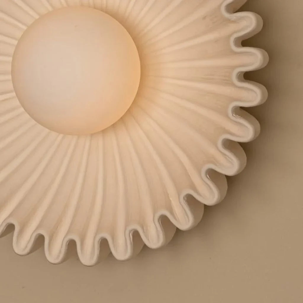 Modern Ceramic Flower Wall Light with Warm LED Glow