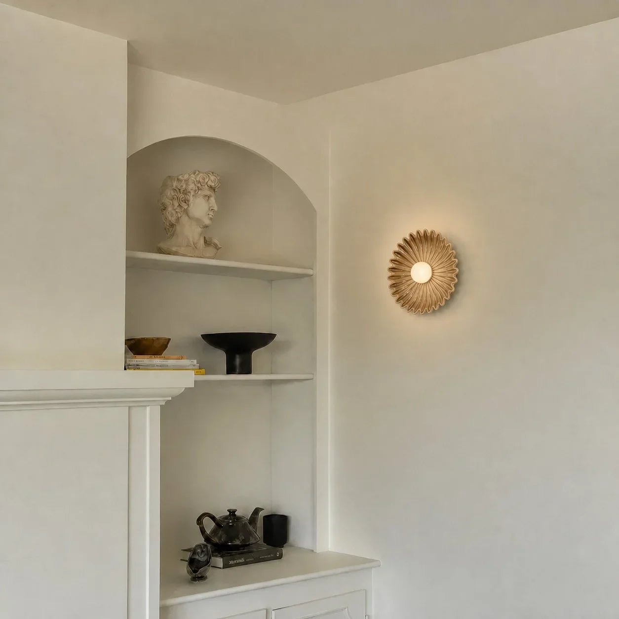 Modern Ceramic Flower Wall Light with Warm LED Glow