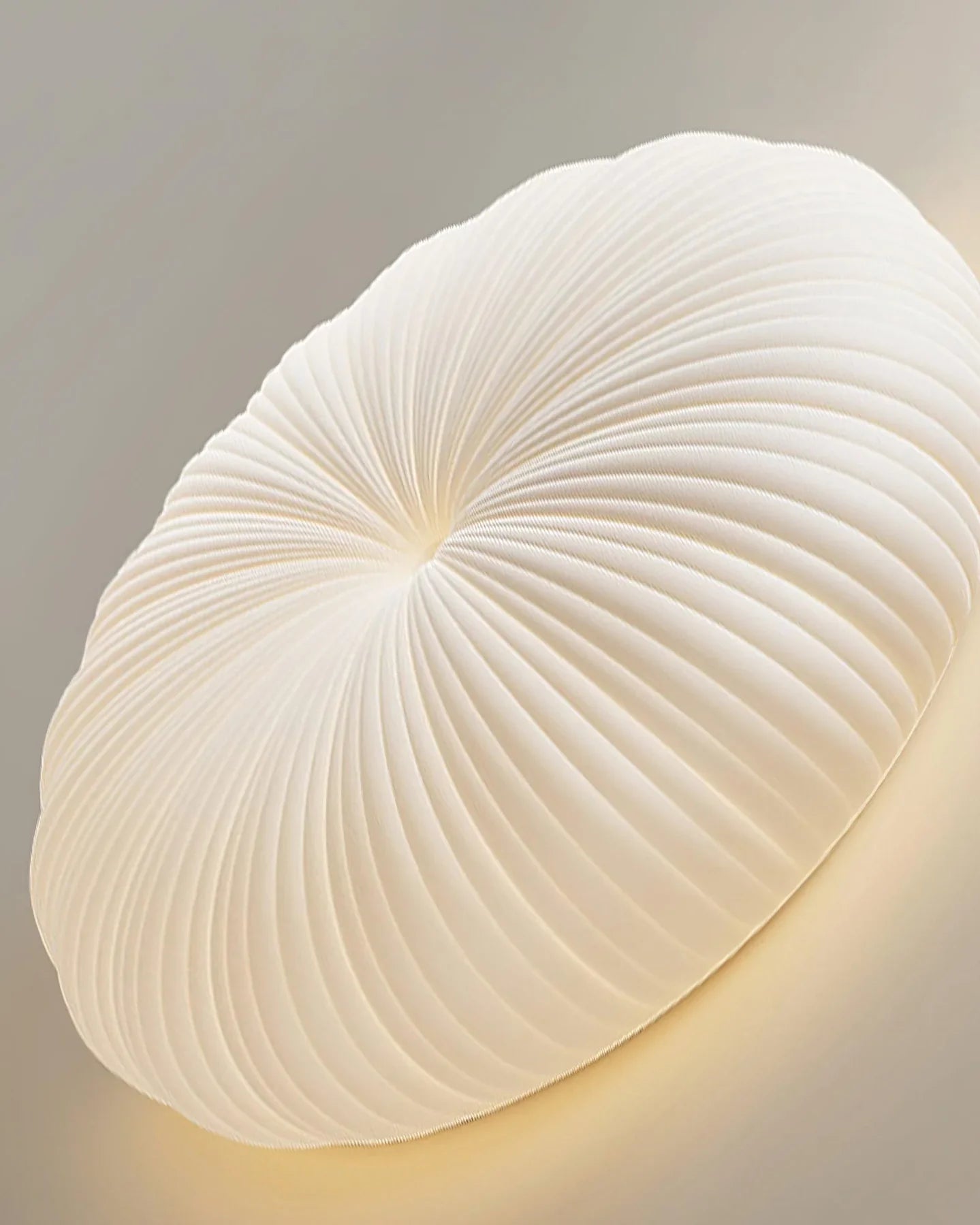 Japandi Dome Ceiling Light with Shell-Inspired Pleated Design