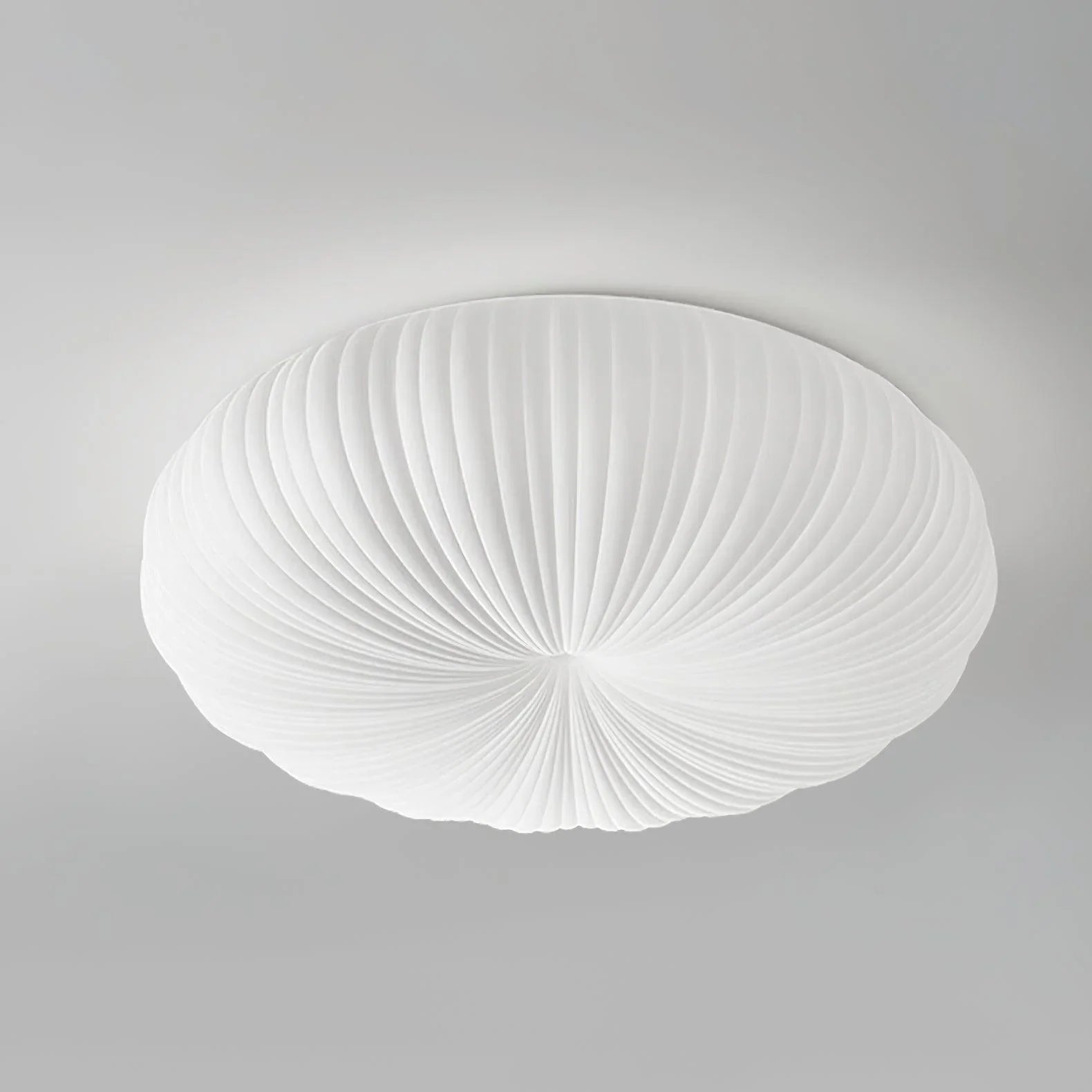 Japandi Dome Ceiling Light with Shell-Inspired Pleated Design