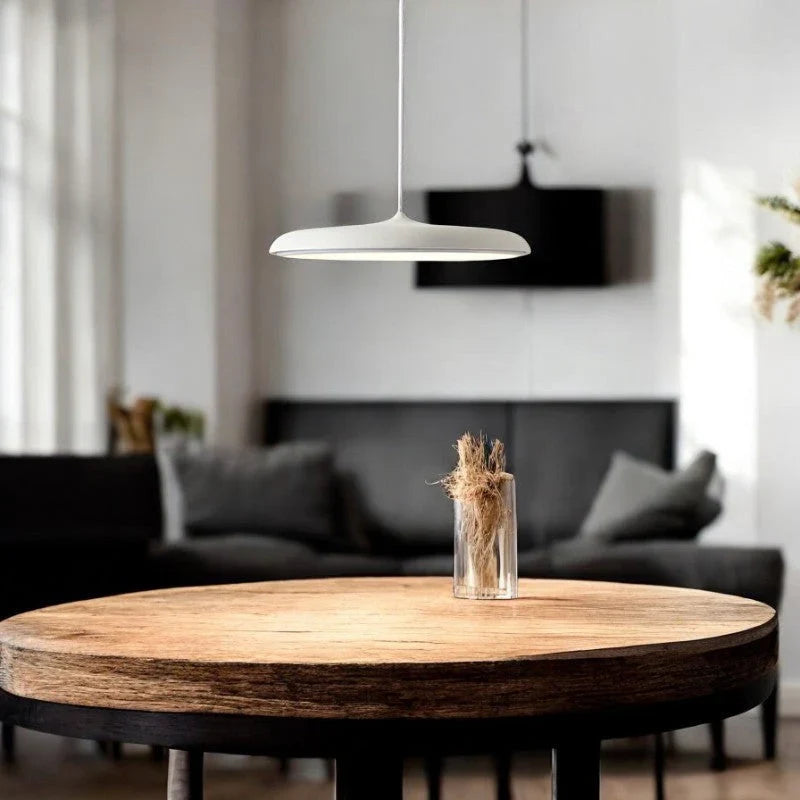 Modern LED Pendant Light – Ultra-Thin Disc Shade Ceiling Lamp for Living Room or Dining Room