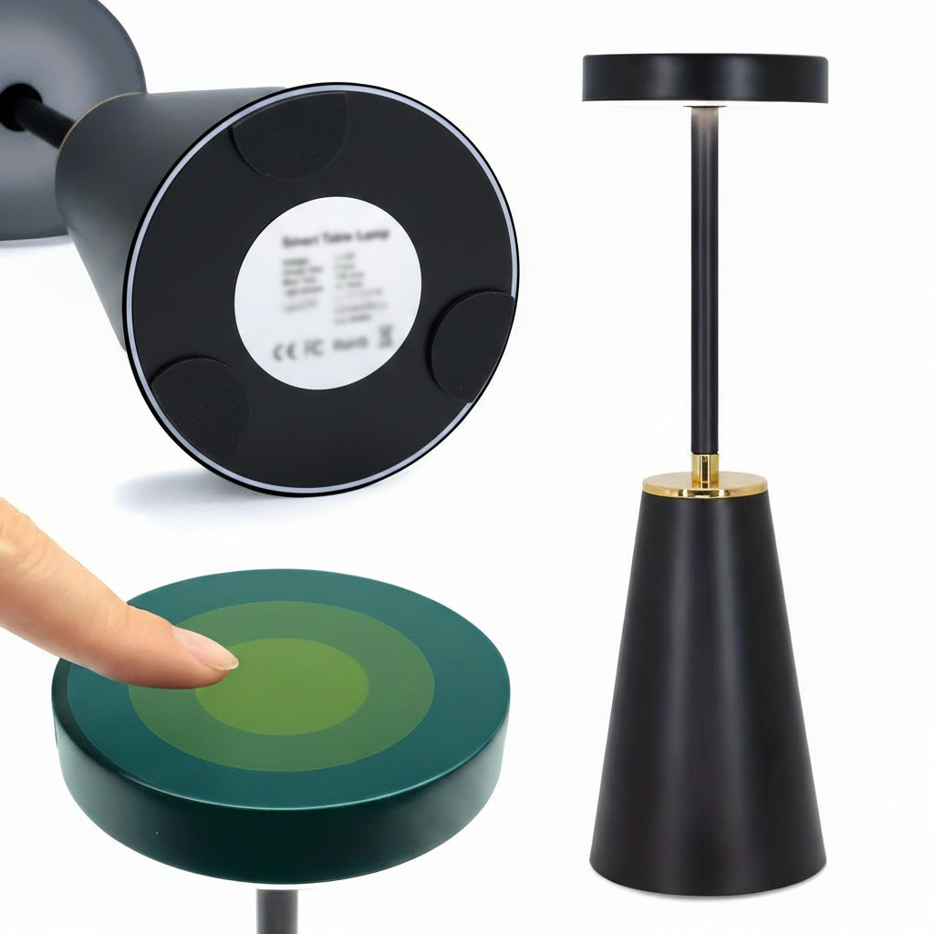 Rechargeable Cordless Metal Table Lamp with Touch Control and Adjustable Colour Temperature