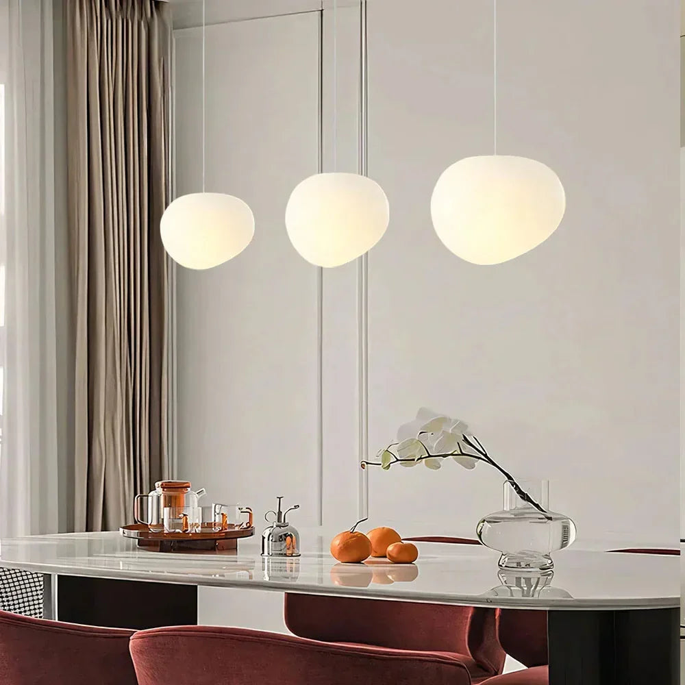 Modern Organic Pendant Light – Round Irregular Ceiling Lamp with Minimalist Design