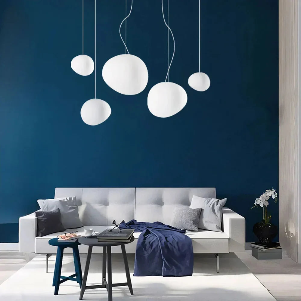 Modern Organic Pendant Light – Round Irregular Ceiling Lamp with Minimalist Design
